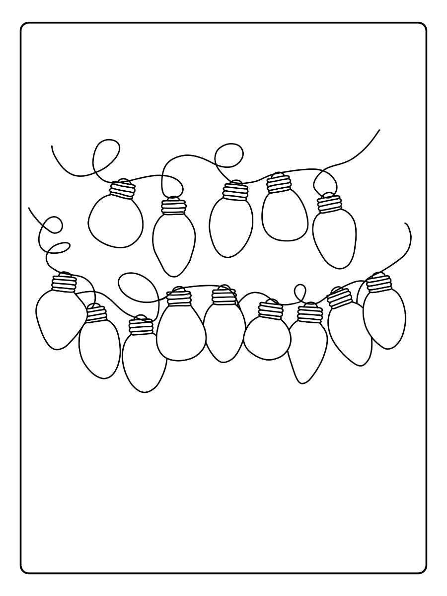 Christmas Lights Coloring Page