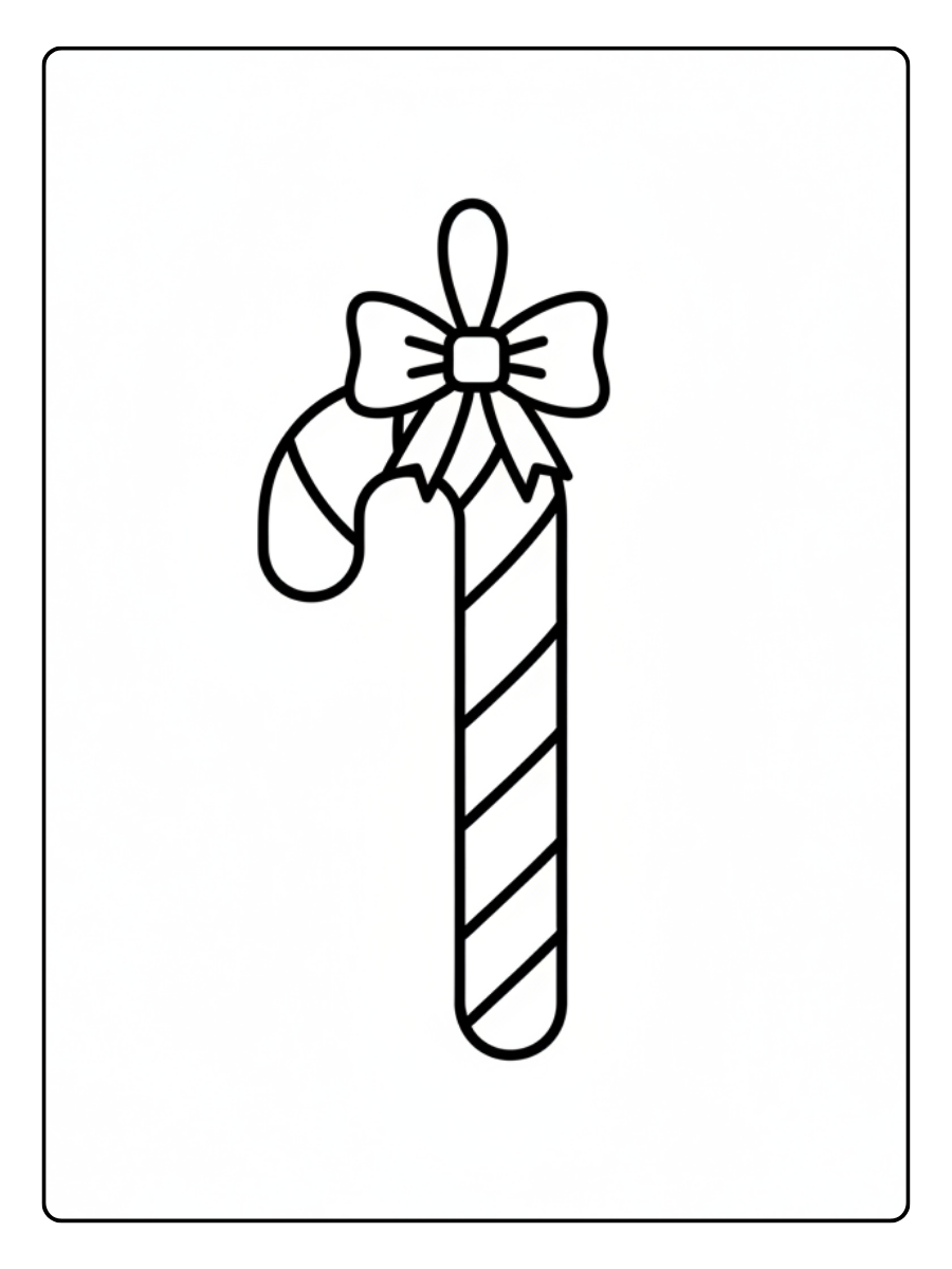 Christmas Ornament Coloring Pages – Candy Cane Ornament