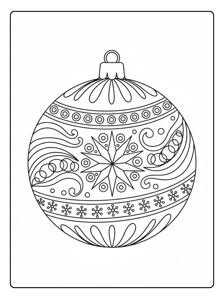 Christmas Ornament Coloring Pages – Classic Ornament Ball