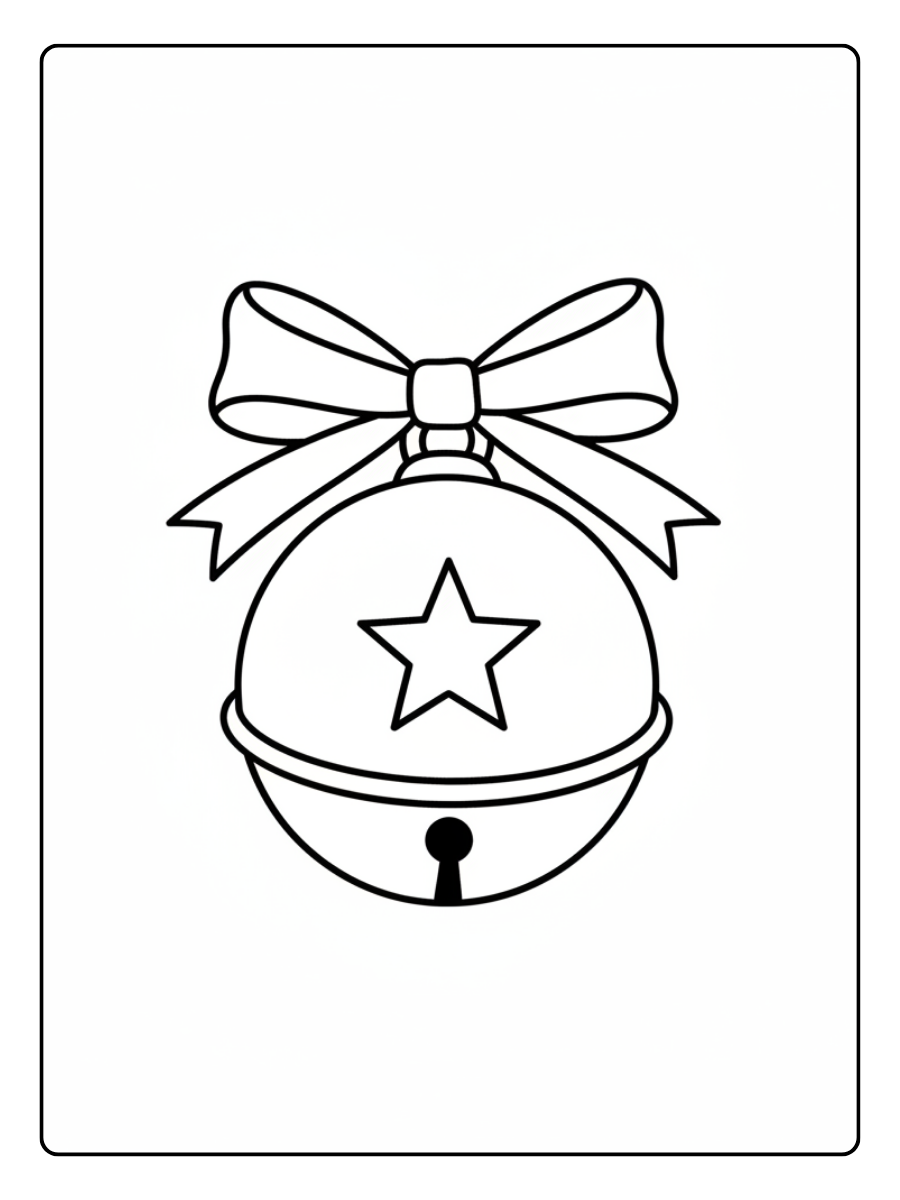 Christmas Ornament Coloring Pages – Jingle Bell Ornament