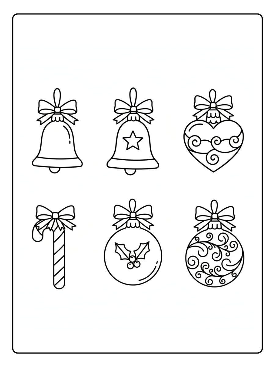 Christmas Ornament Coloring Pages – Ornament Set