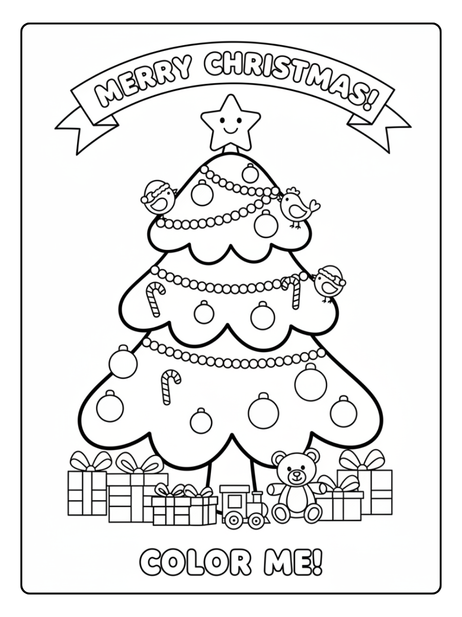 Christmas Tree Coloring Pages – Cute Christmas Tree