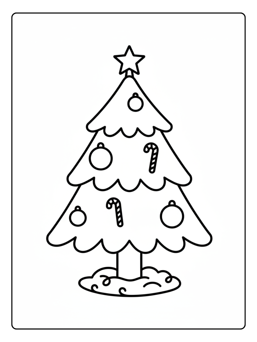 Christmas Tree Coloring Pages – Simple Christmas Tree