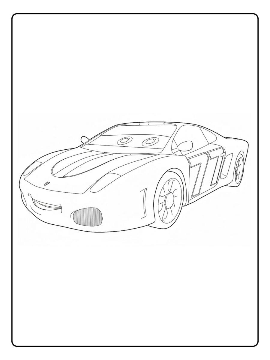 Classic Speed Race Car Coloring Page