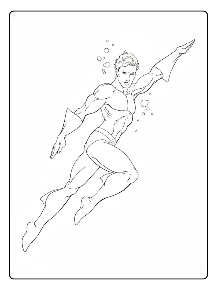 Clean Aquaman Superhero Outline Aquaman Coloring Pages