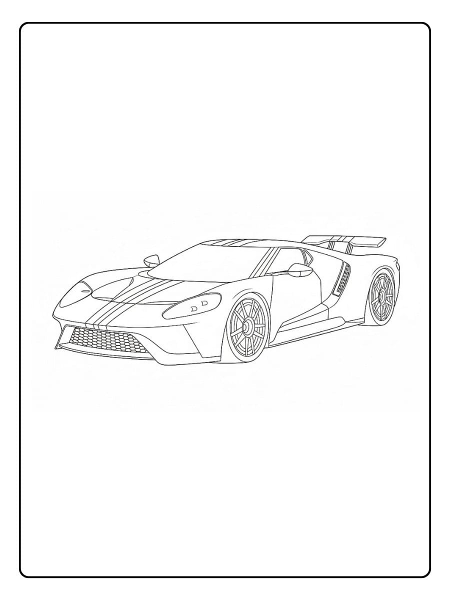 Crowded Race Track Scene Race Car Coloring Page