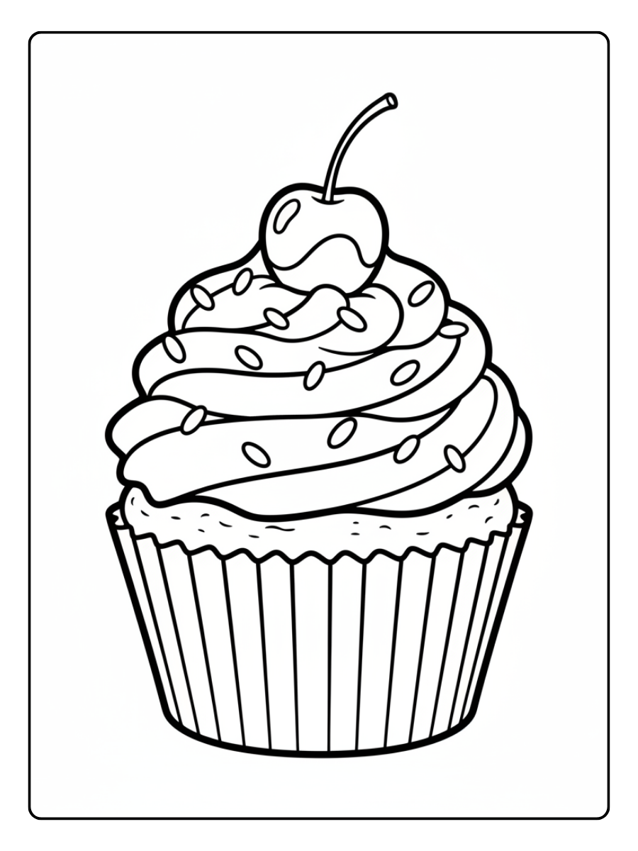 Cupcake Coloring Pages – Chocolate Cupcake