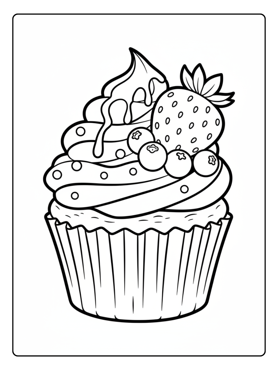 Cupcake Coloring Pages – Cupcake Bakery Style