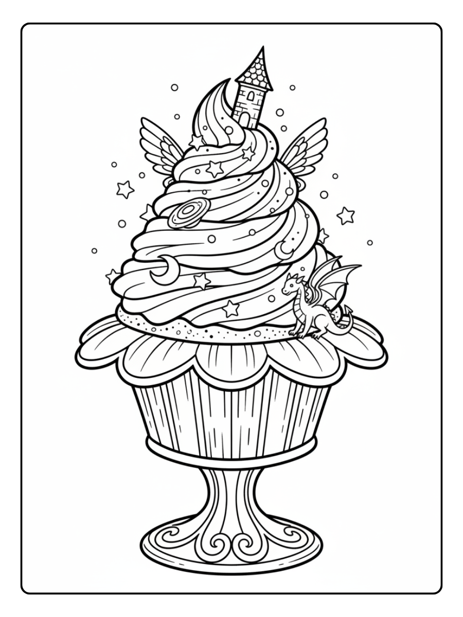 Cupcake Coloring Pages – Cupcake Fantasy Style