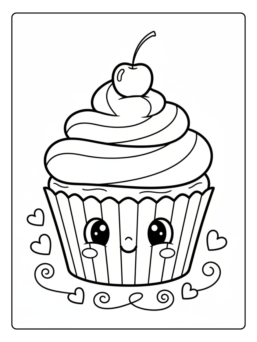 Cupcake Coloring Pages – Cute Cupcake