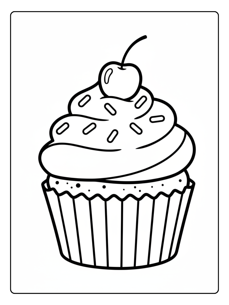 Cupcake Coloring Pages – Vanilla Cupcake