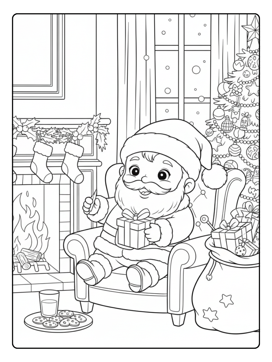 Cute Christmas Coloring Pages – Cute Baby Santa