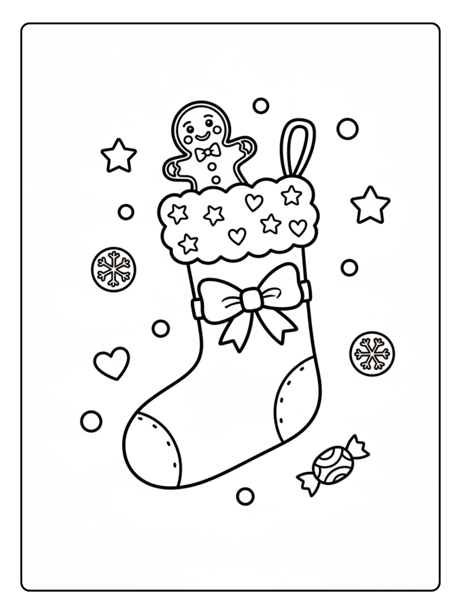 Cute Christmas Coloring Pages – Cute Christmas Stocking