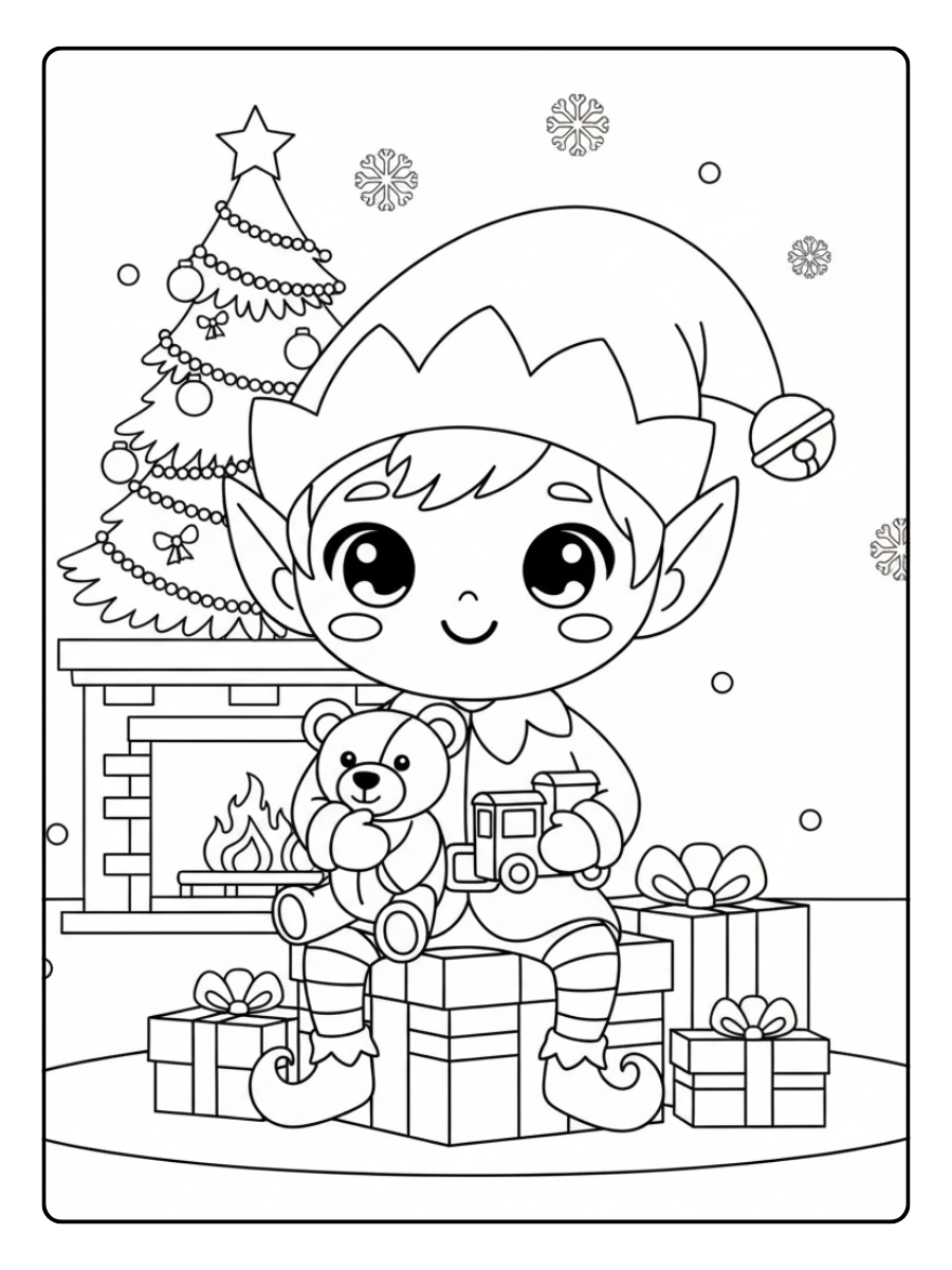 Cute Christmas Coloring Pages – Cute Elf