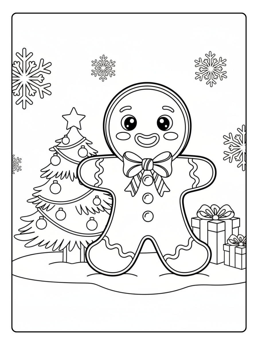 Cute Christmas Coloring Pages – Cute Gingerbread Man