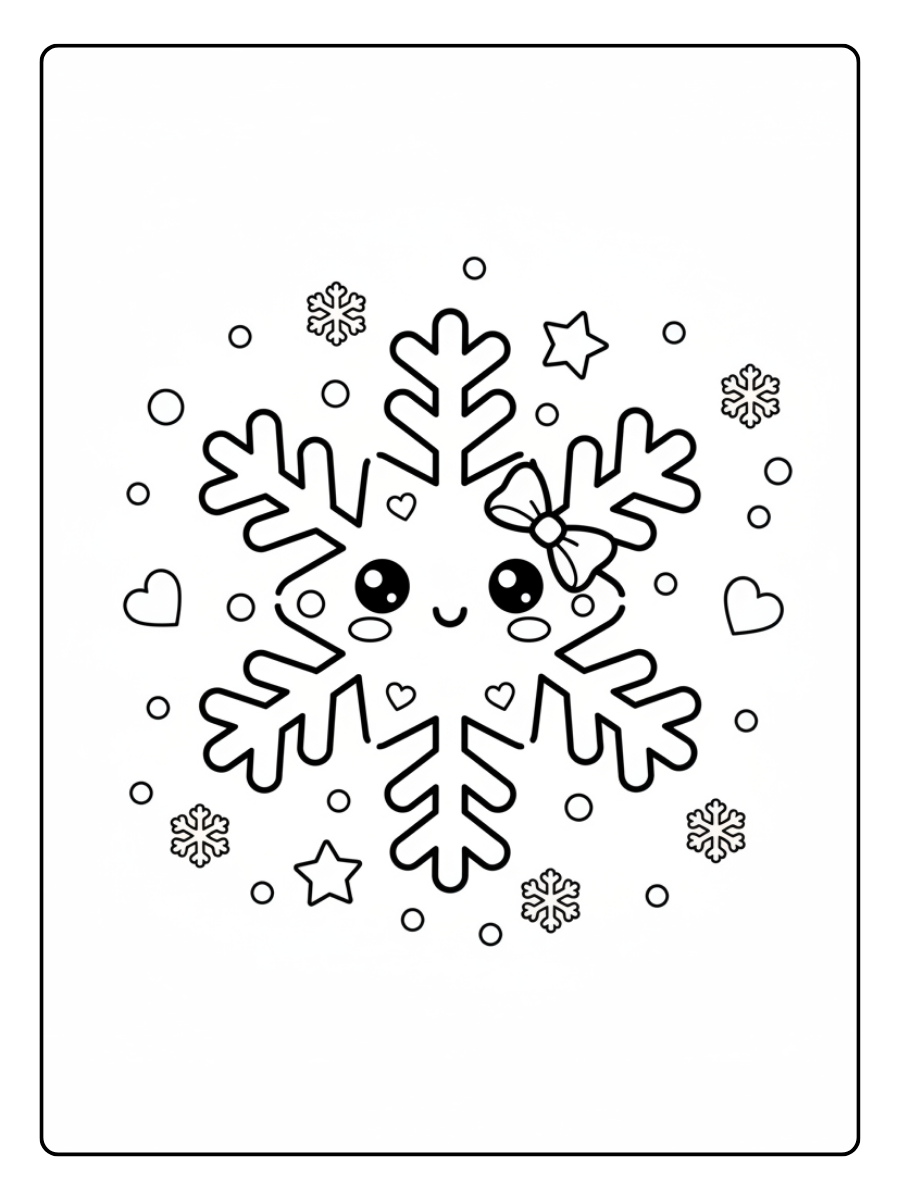 Cute Christmas Coloring Pages – Cute Snowflake