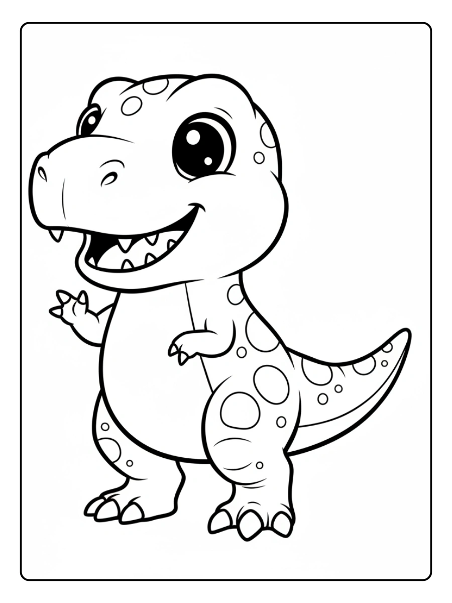 Cute Dino Coloring Pages – Baby T Rex