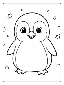 Cute Penguin Coloring Pages – Cute Penguin Smiling