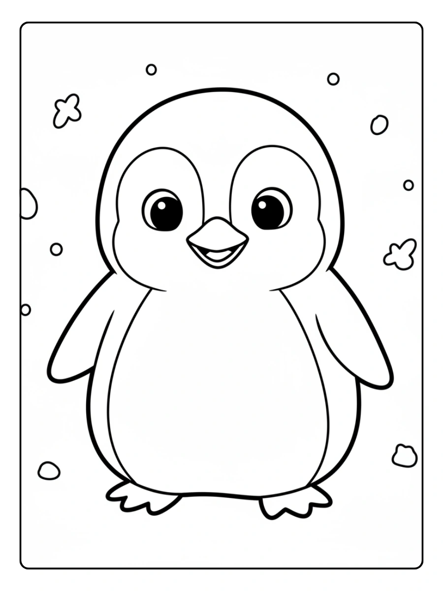Cute Penguin Coloring Pages – Cute Penguin Smiling