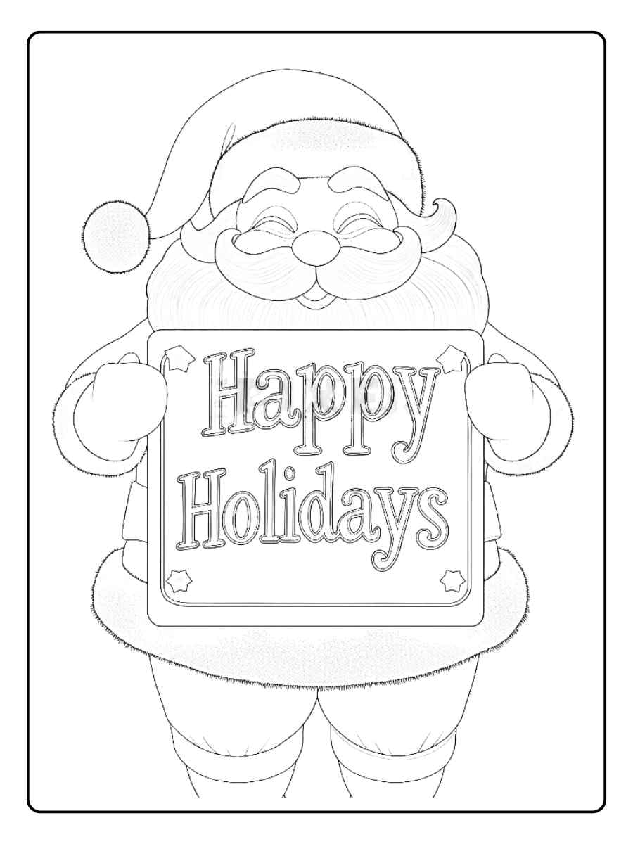 Cute Reindeer on Gift christmas holiday coloring pages