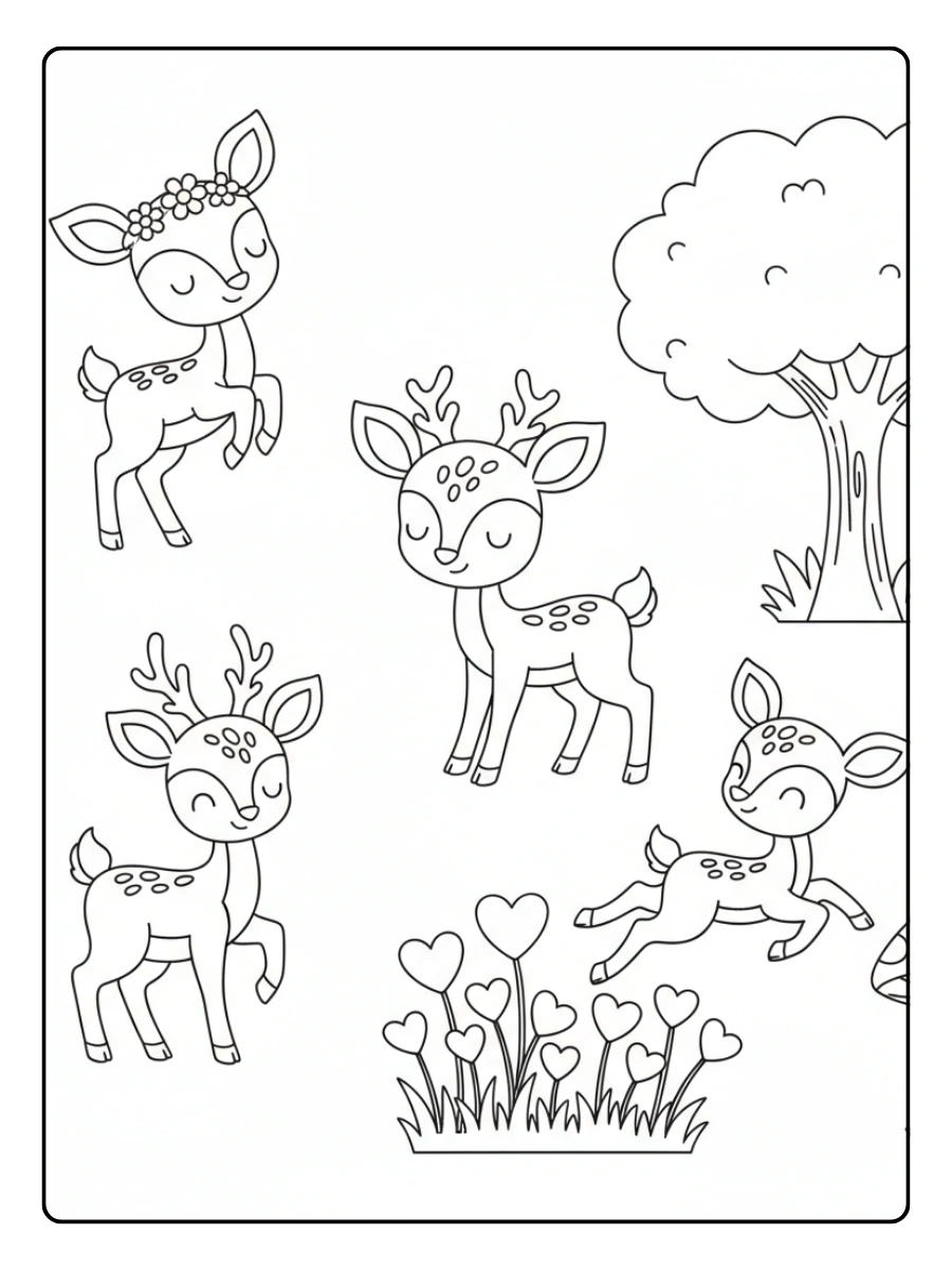 Deer Coloring Pages – Deer Cute Collection