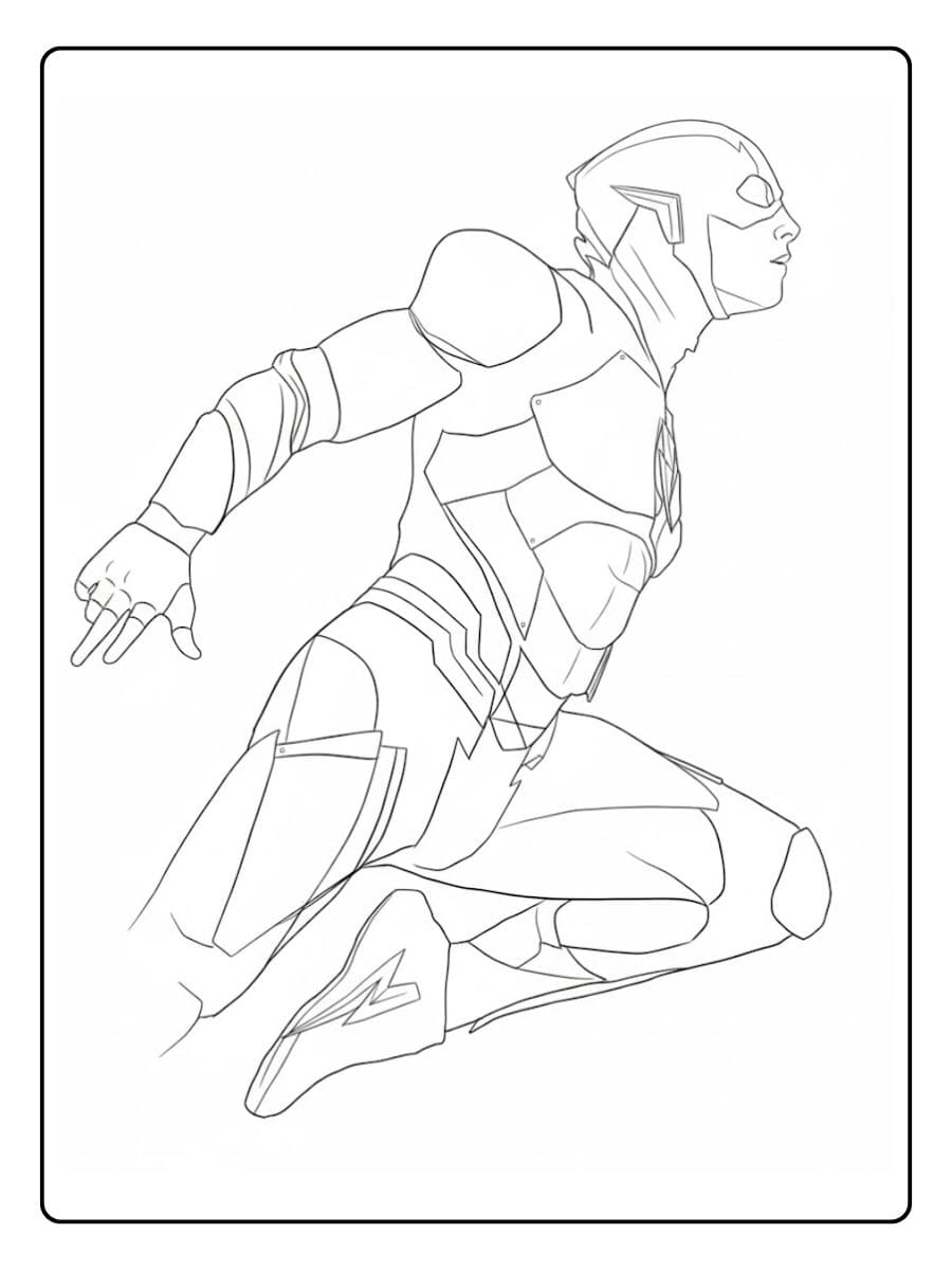 Detailed The Flash Line Drawing for Coloring Flash Coloring Pages Printable