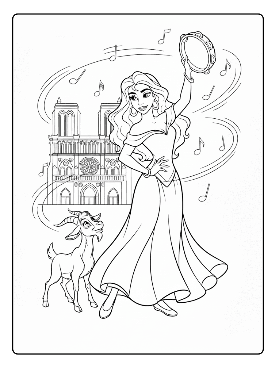 Disney Princess Coloring Pages Esmeralda