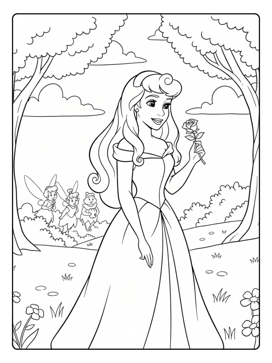 Disney Princess Coloring Pages – Aurora (Sleeping Beauty)