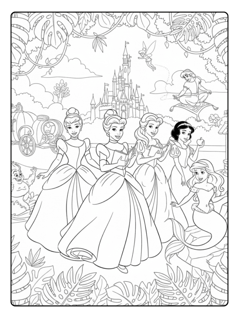 Disney Princess Coloring Pages – Disney Princess Fairytale World