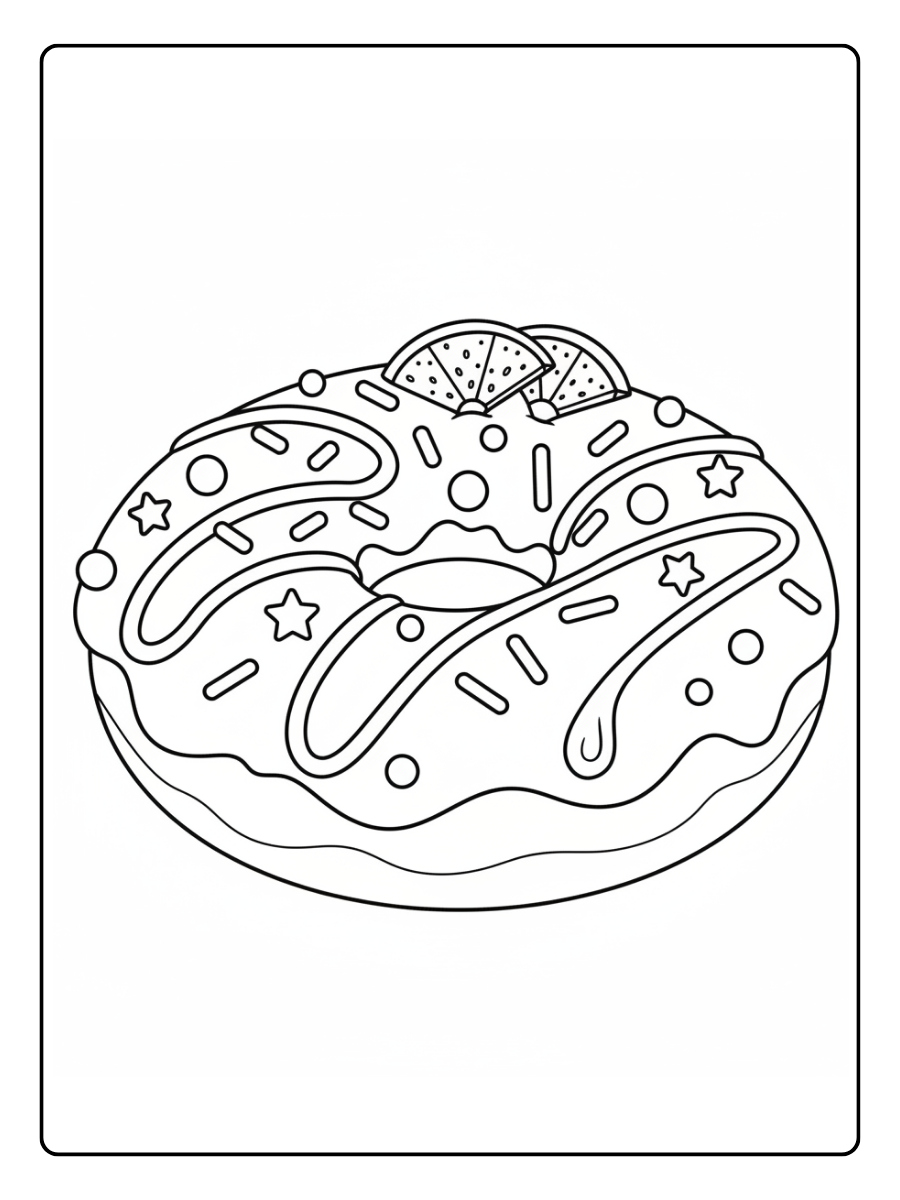 Donut Coloring Pages – Decorated Donut