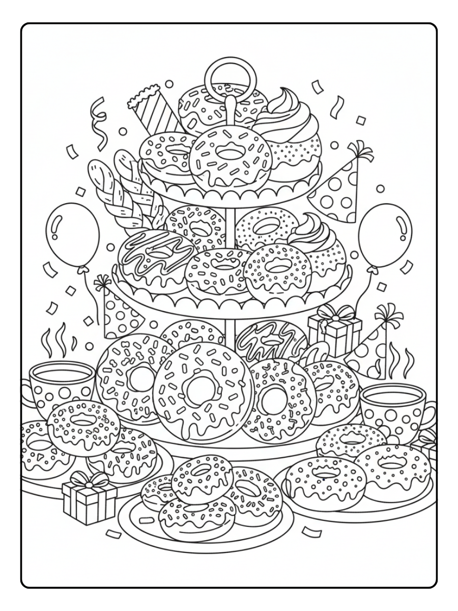 Donut Coloring Pages – Donut Party