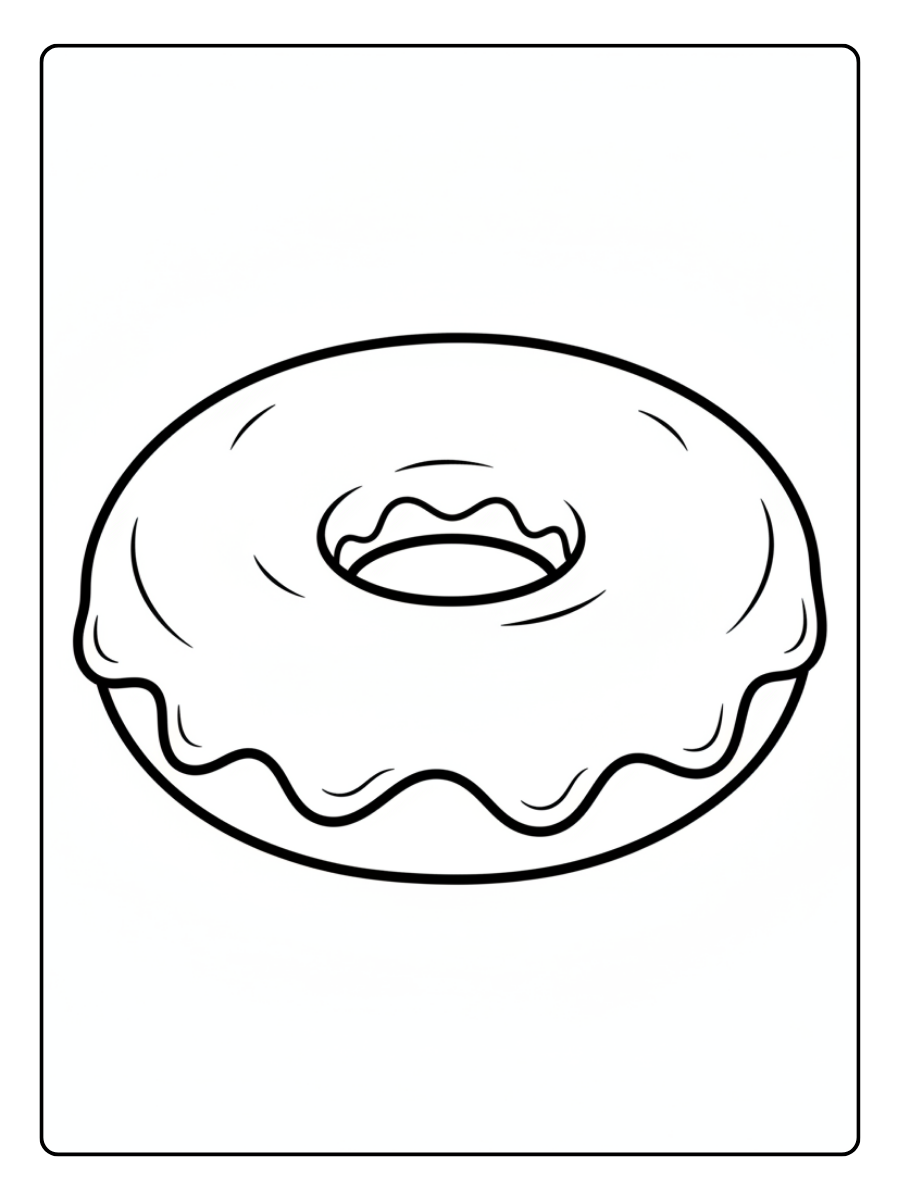 Donut Coloring Pages – Donut with Icing