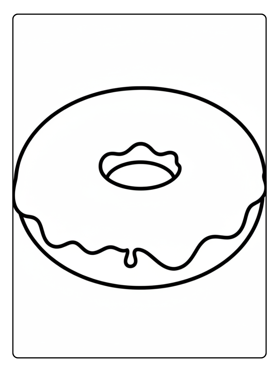 Donut Coloring Pages – Glazed Donut