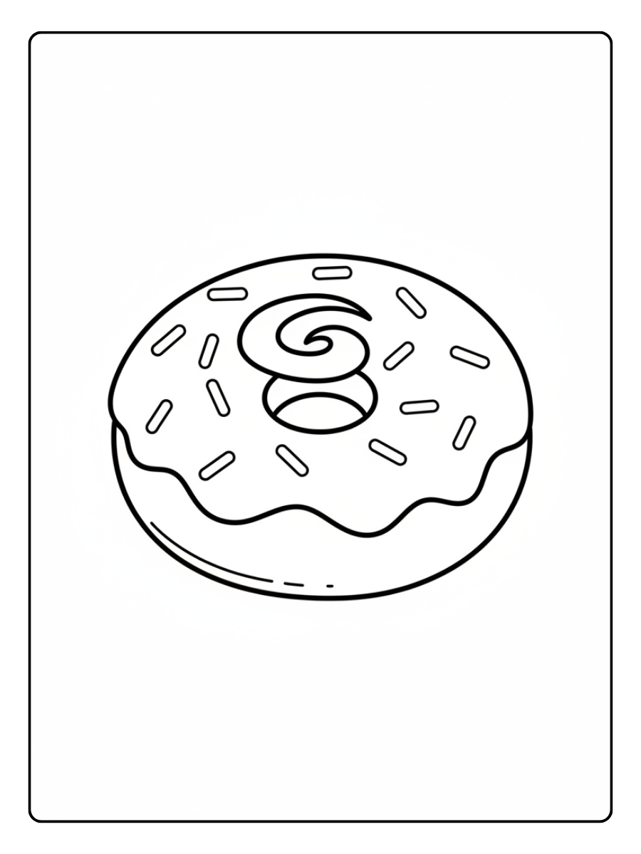 Donut Coloring Pages – Simple Donut