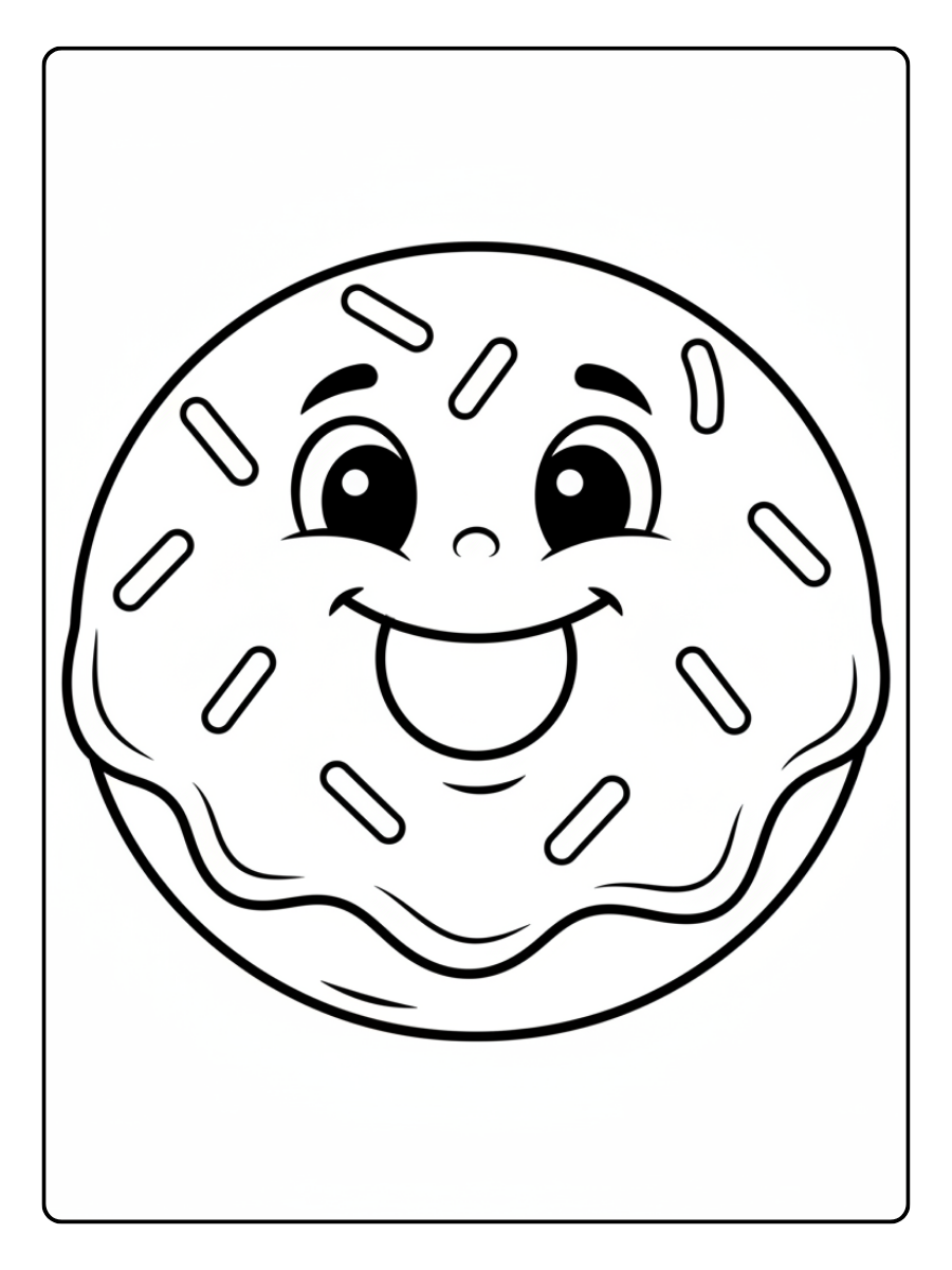 Donut Coloring Pages – Smiling Donut