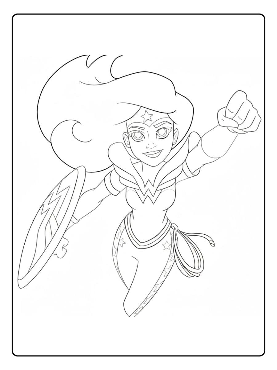 Dynamic Supergirl Coloring Pages for Kids