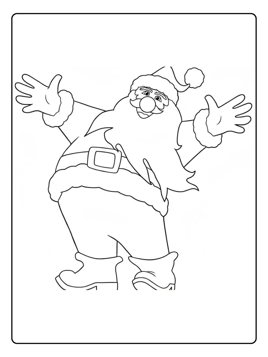 Easy Black and White Santa Coloring Pages