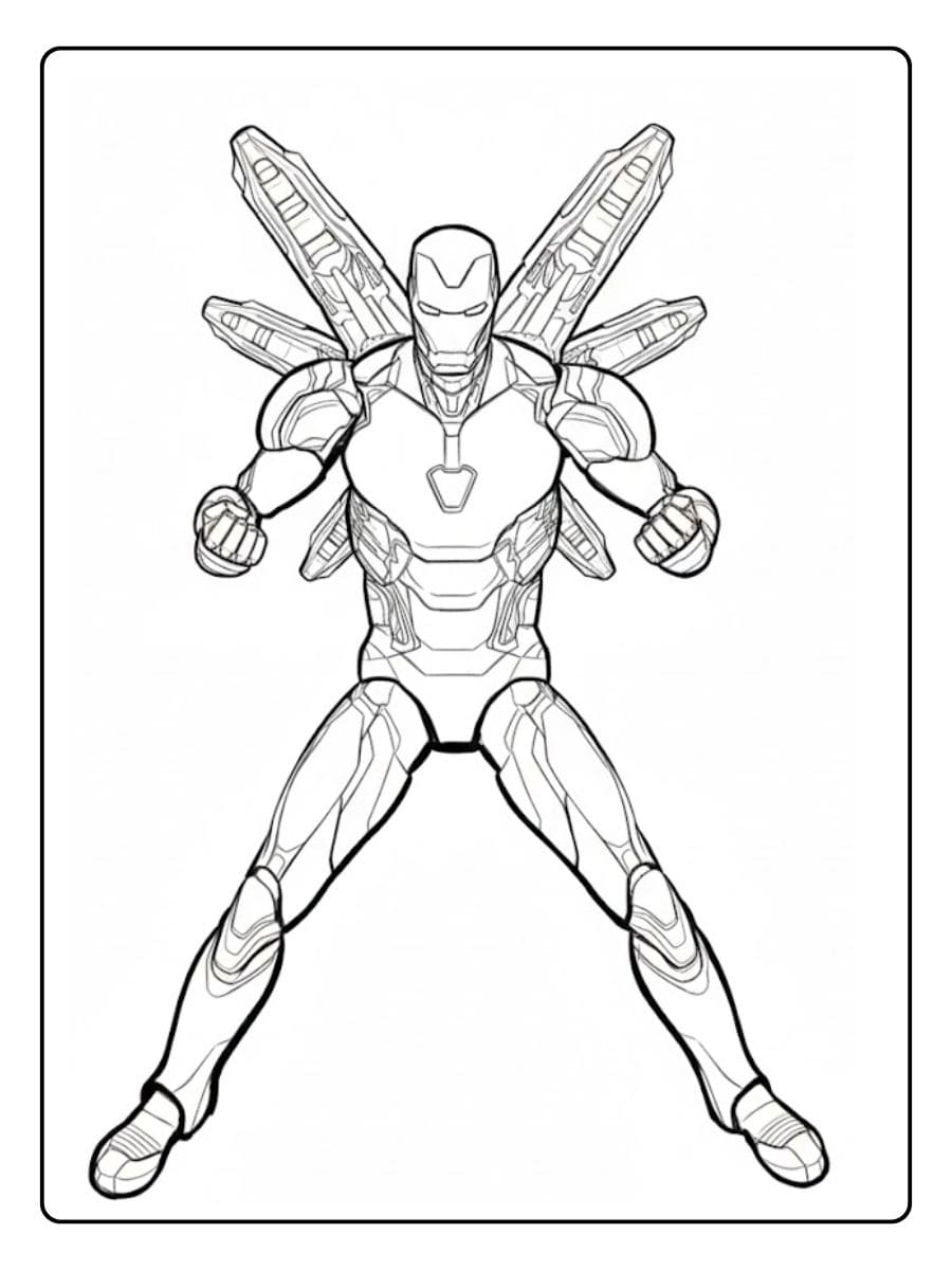 Easy Iron Man Mark 85 Coloring Pages Outline
