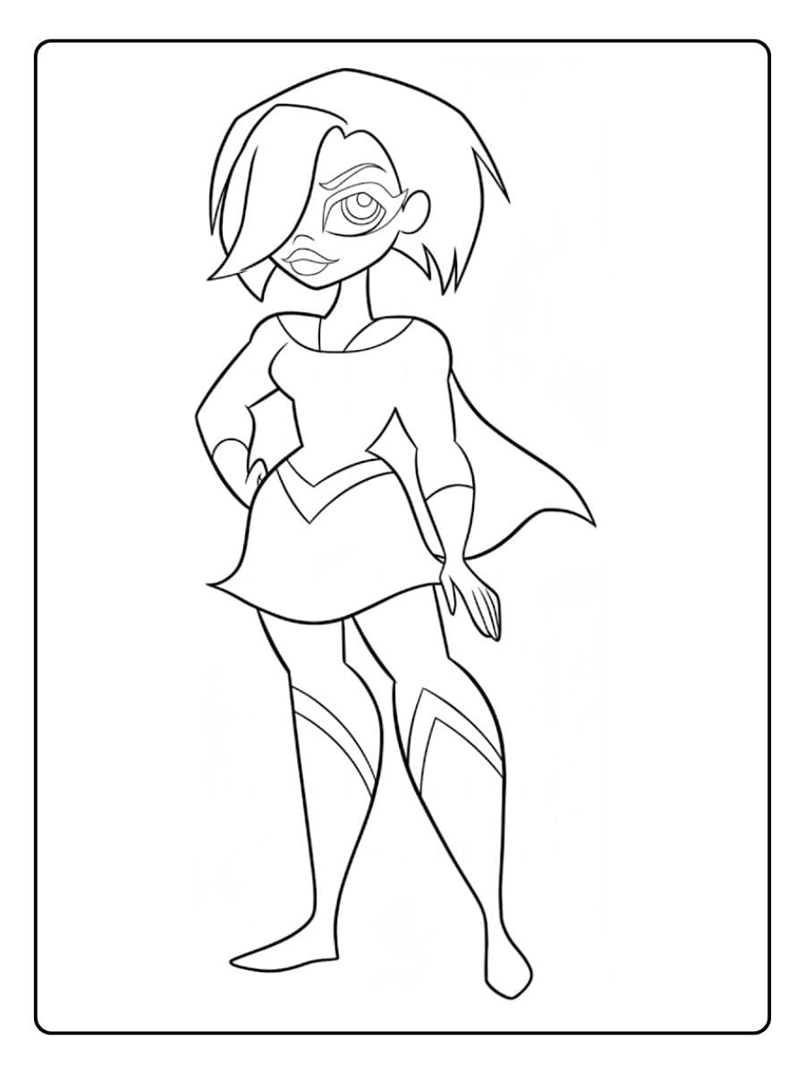Easy Supergirl Coloring Pages Line Art Sketch
