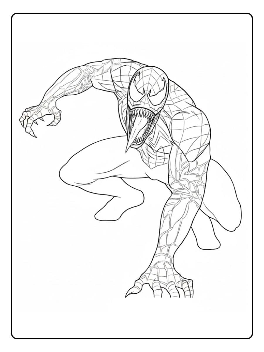 Ferocious Venom Outline Printable Venom Coloring Pages