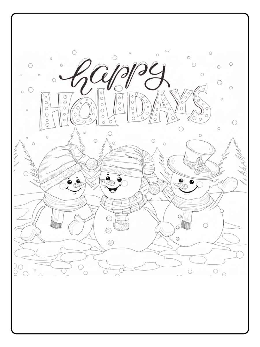 Festive Reindeer Line Art for Kids christmas holiday coloring pages