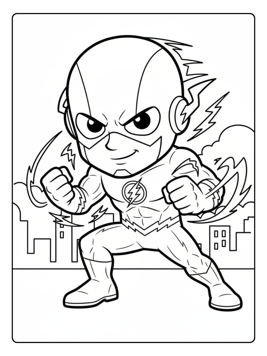 Flash Coloring Pages – The Flash Battle Pose
