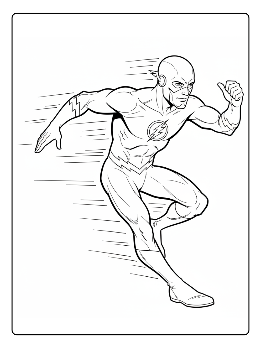Flash Coloring Pages – The Flash Classic Pose