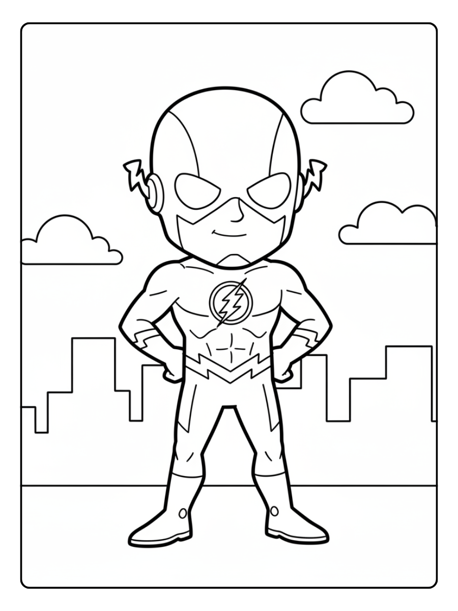 Flash Coloring Pages – The Flash Costume Classic