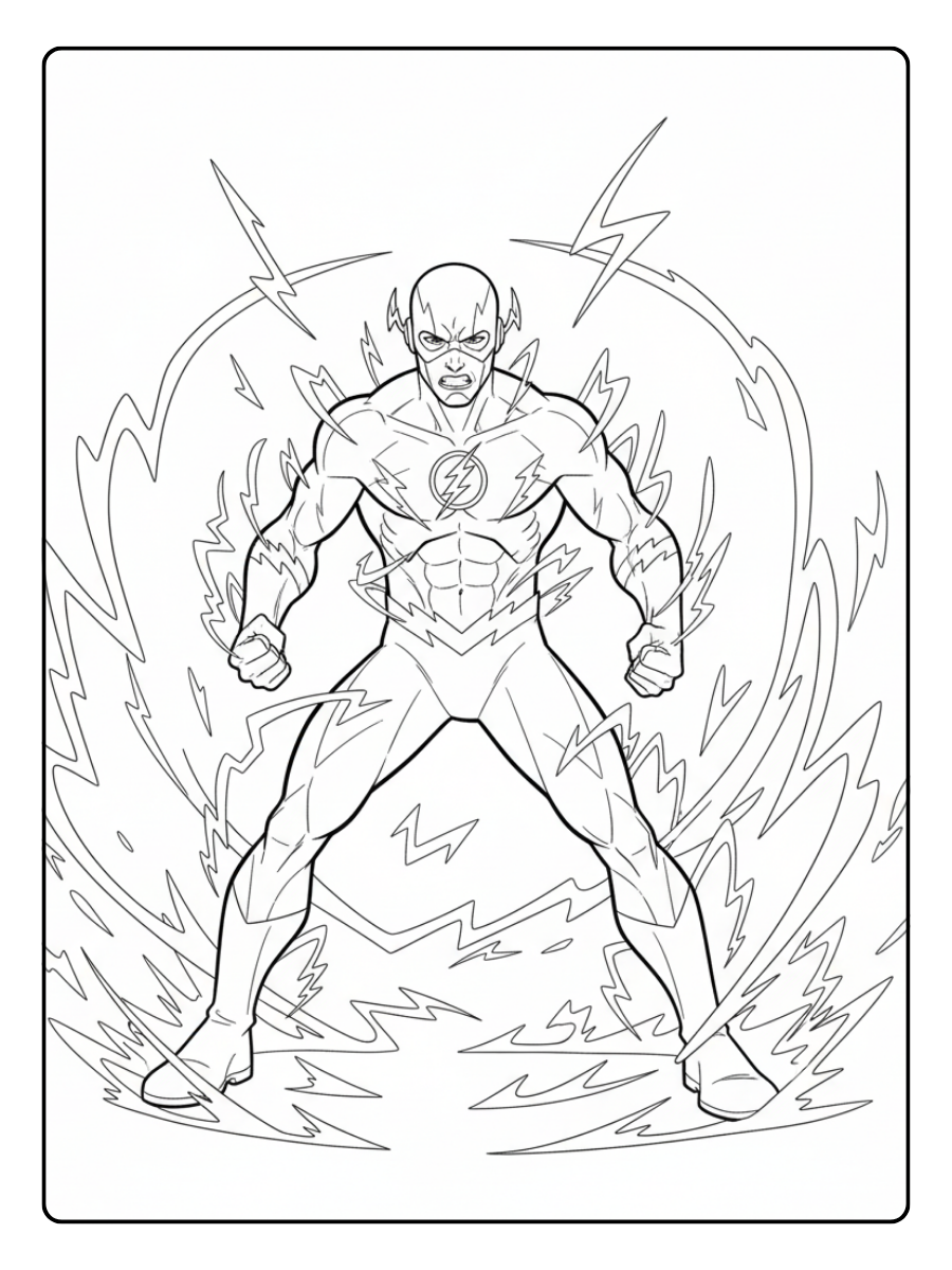 Flash Coloring Pages – The Flash Energy Lightning