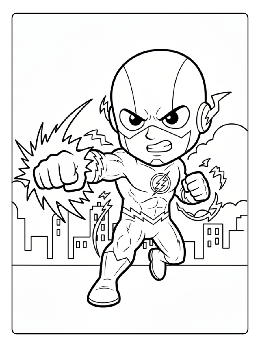 Flash Coloring Pages – The Flash Fighting