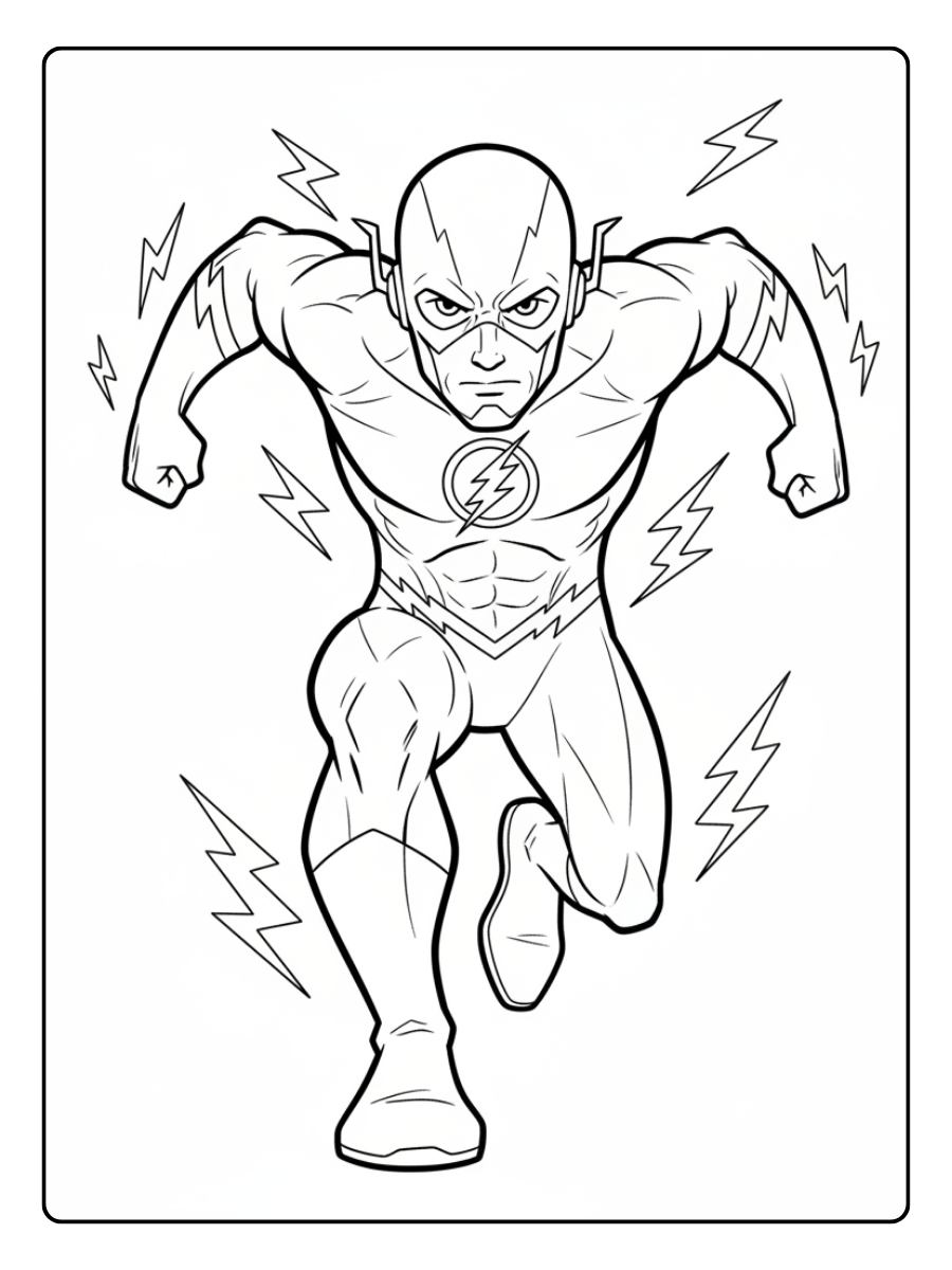 Flash Coloring Pages – The Flash Hero Pose