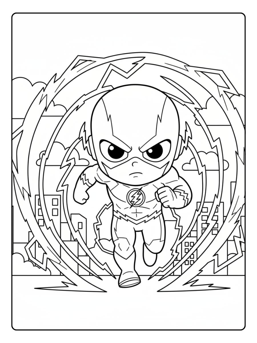 Flash Coloring Pages – The Flash Lightning Run