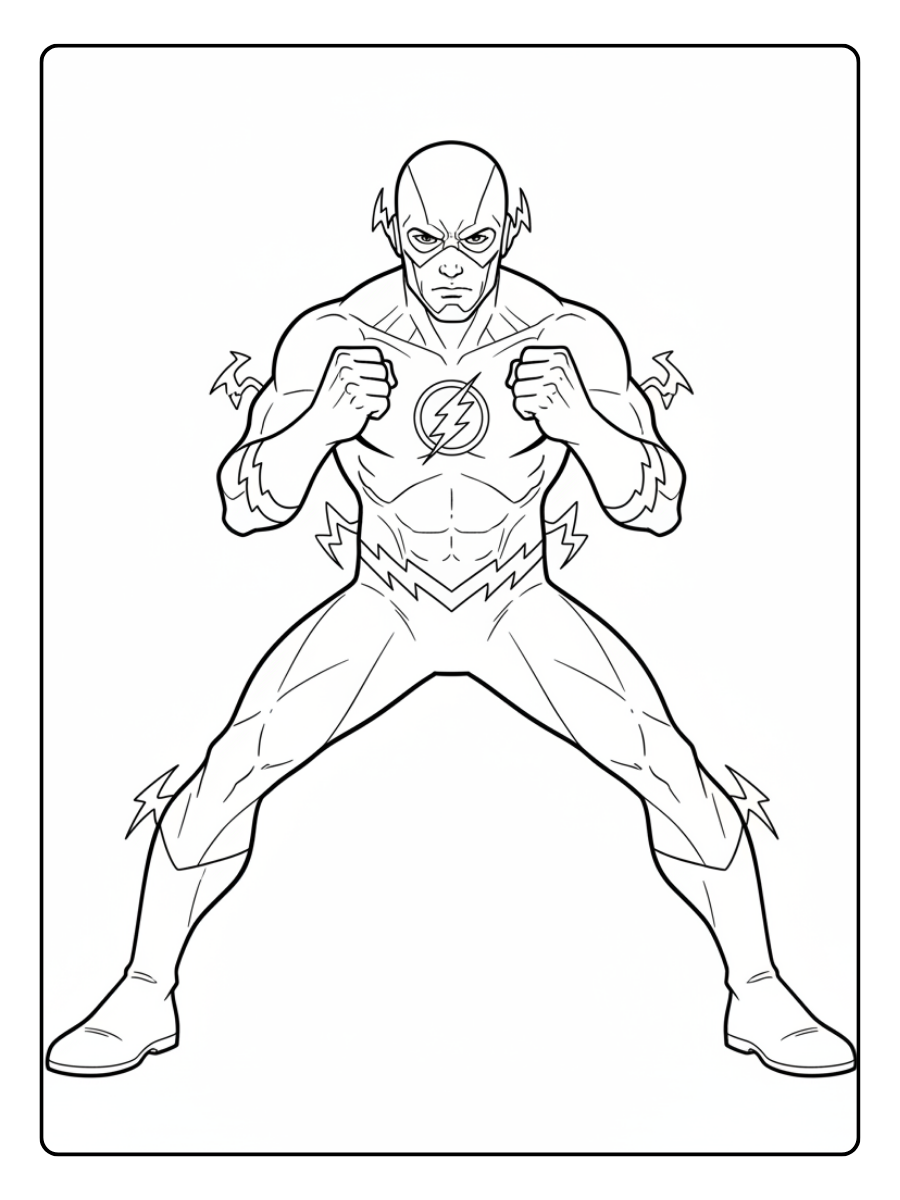Flash Coloring Pages – The Flash Power Stance