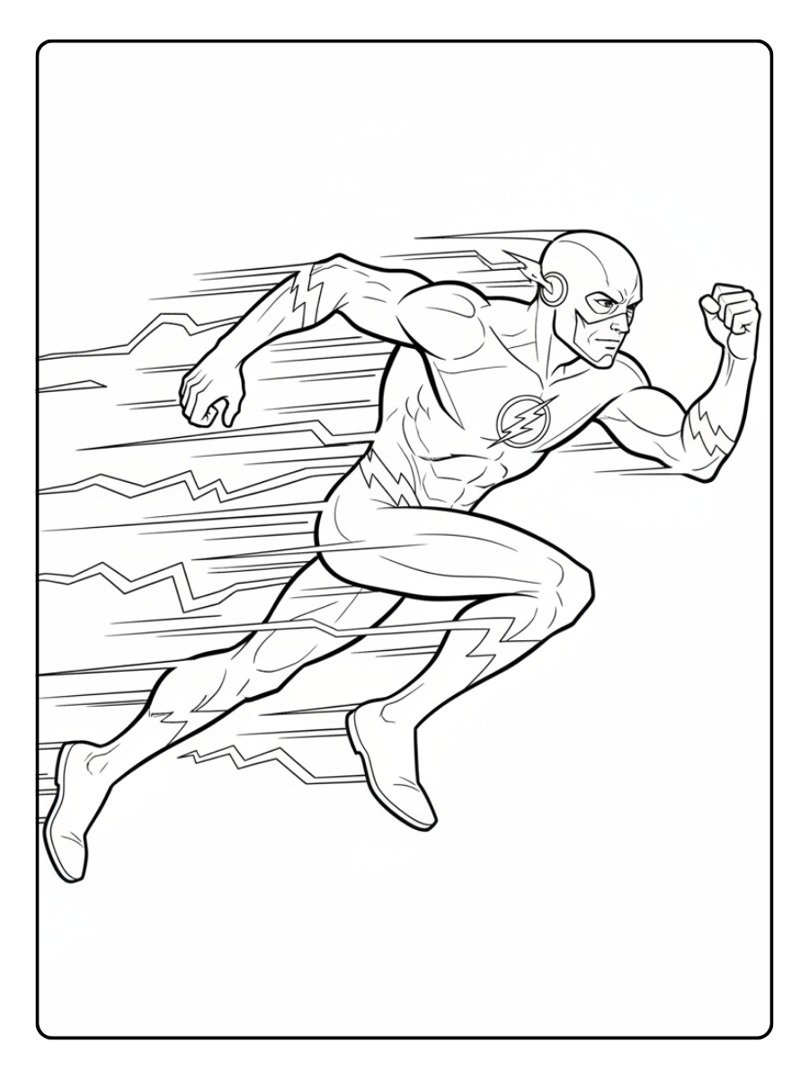 Flash Coloring Pages – The Flash Running Fast